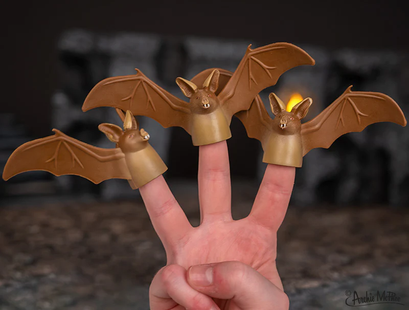 Finger Bats - Set of 3 Bat Finger Puppets - Image 3