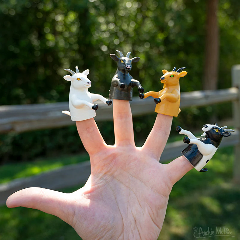 Finger Goats- Set of 4 Goat Finger Puppets - Image 2