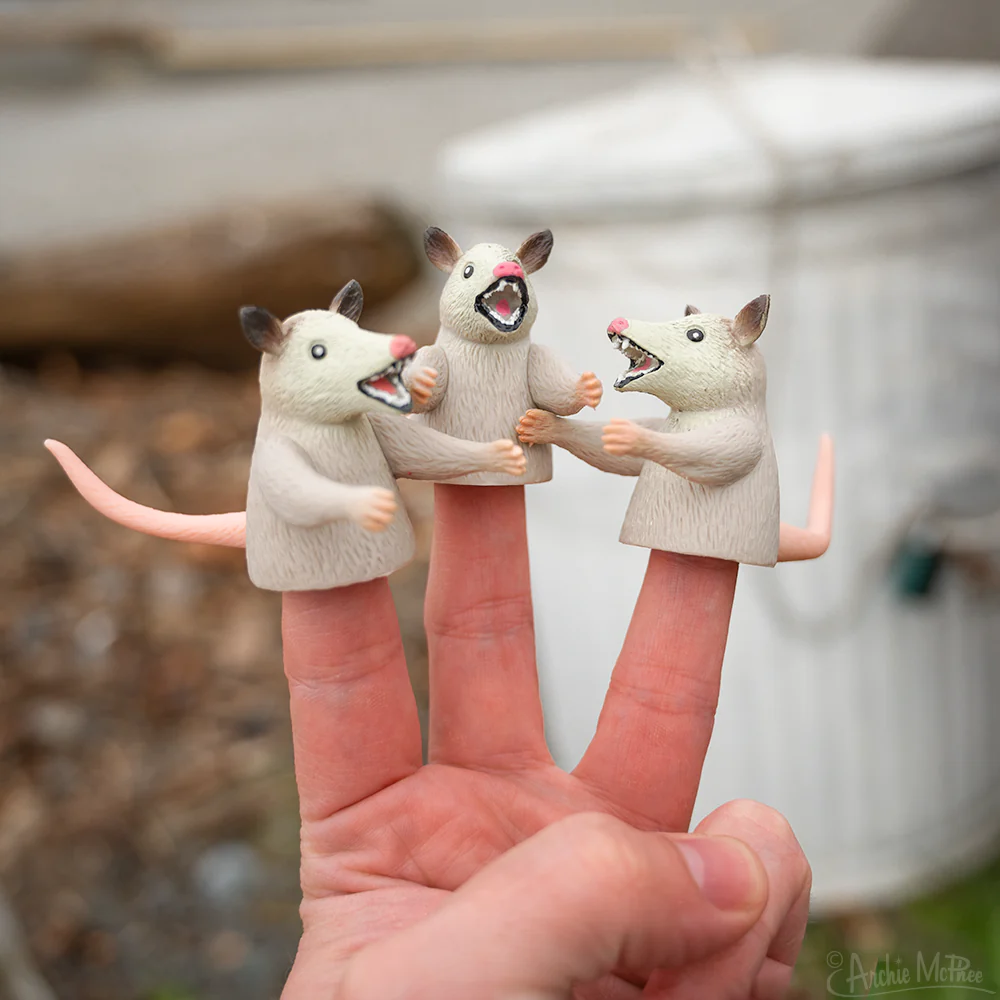 Finger Possums - Set of 3 Possum Finger Puppets - Image 2