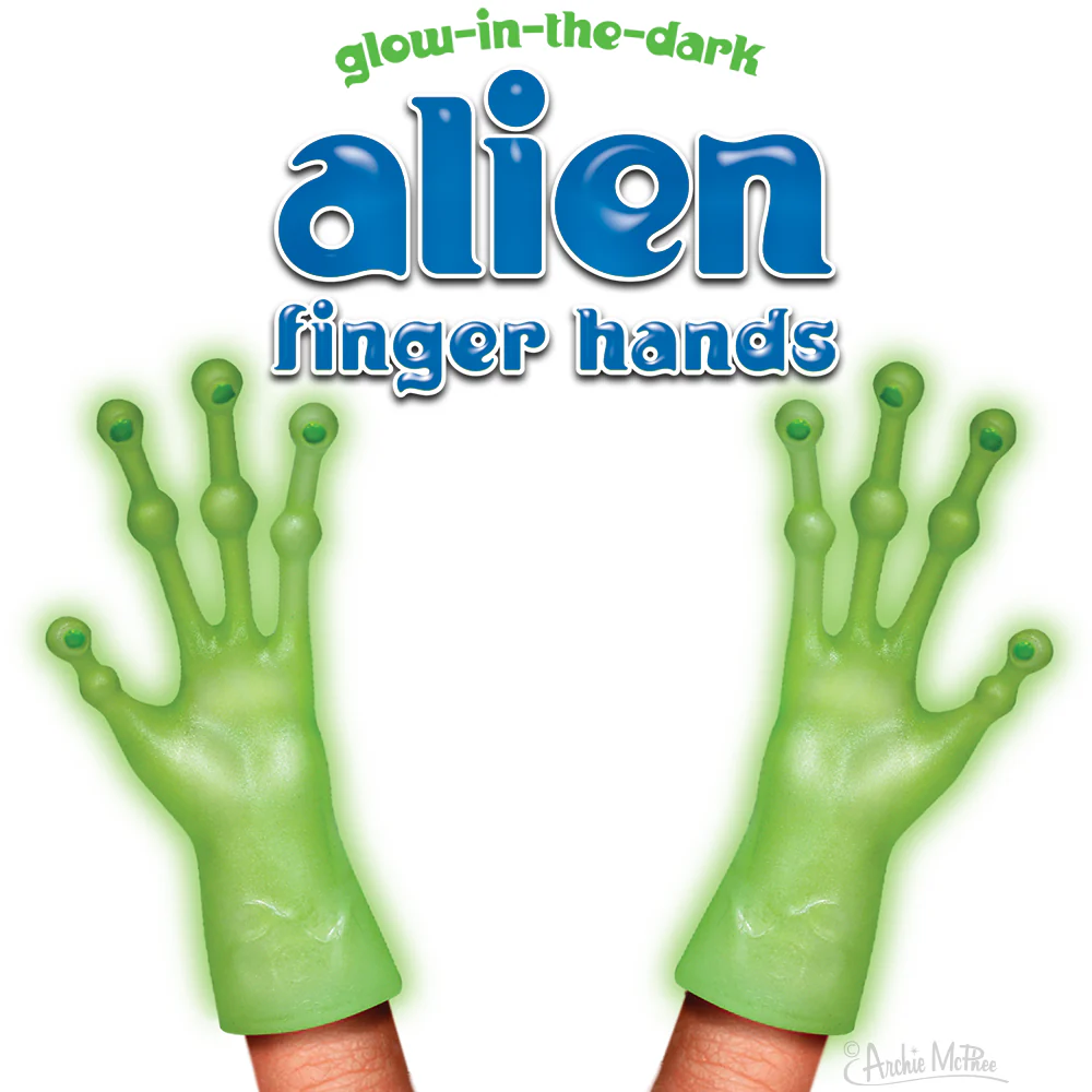 Glow-in-the-Dark Alien Finger Hands Bulk Box - Image 2