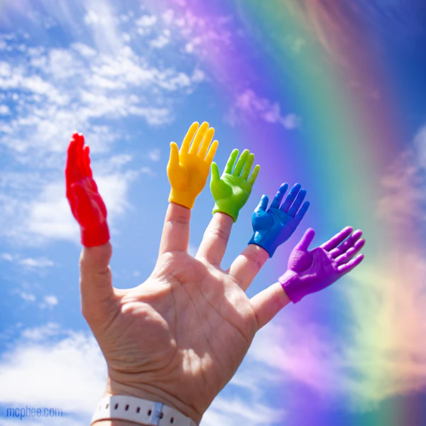 Rainbow Finger Hands - Set of 10 - Image 2